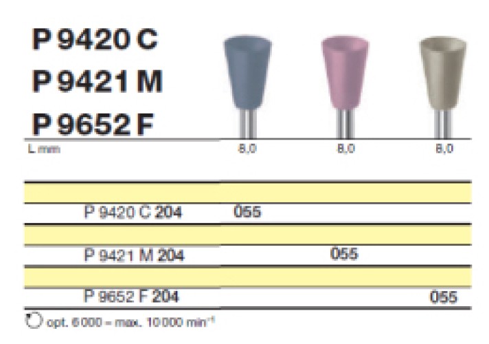 Полировочный бор по керамике 1-я ступень / P 9420 C 204.055, Drendel + Zweiling DIAMANT GmbH, Германия  