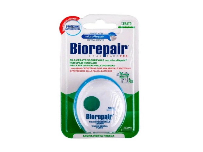 Biorepair Filo Cerato Scorrevole - зубная  вощеная скользящая нить (50м), Biorepair / Италия